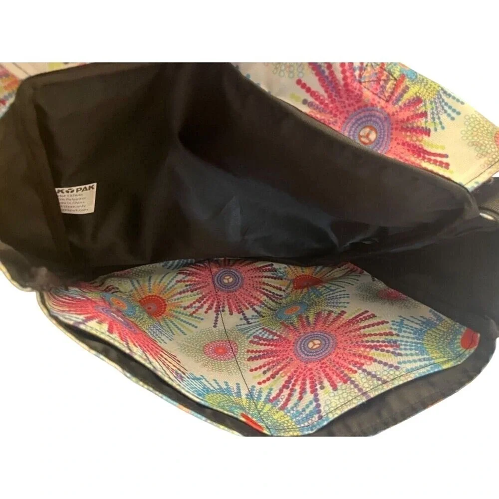 Yak Pak Floral Starburst Flower Power Crossbody Messenger Satchel Hippie Hobo